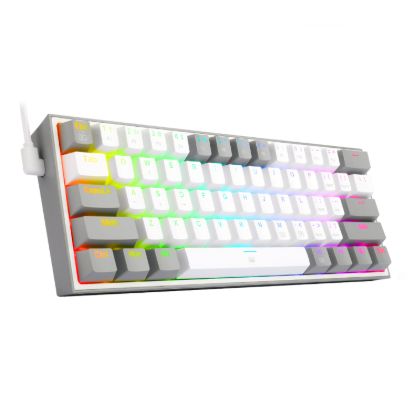 Picture of Redragon K617 FIZZ 60% Wired RGB Gaming Keyboard - White/Grey