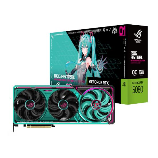 Picture of Asus ROG Astral GeForce RTX 5080 16GB GDDR7 OC Hatsune Miku Graphics Card