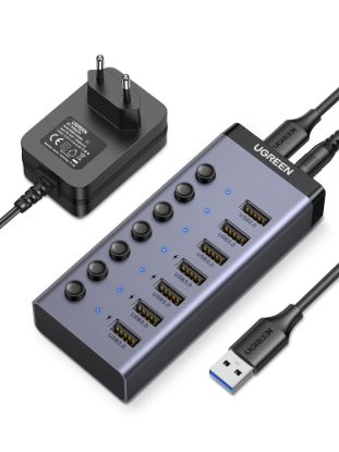 Picture of UGREEN 7 in 1 USB 3.0 Hub-Grey
