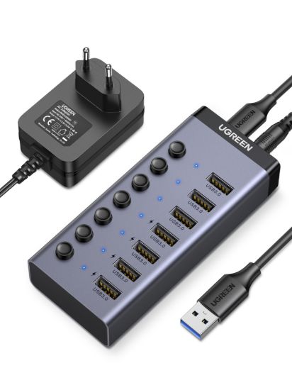 Picture of UGREEN 7 in 1 USB 3.0 Hub-Grey