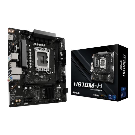 Picture of ASRock H810M-H Intel LGA1851 Micro ATX Motherboard - Black