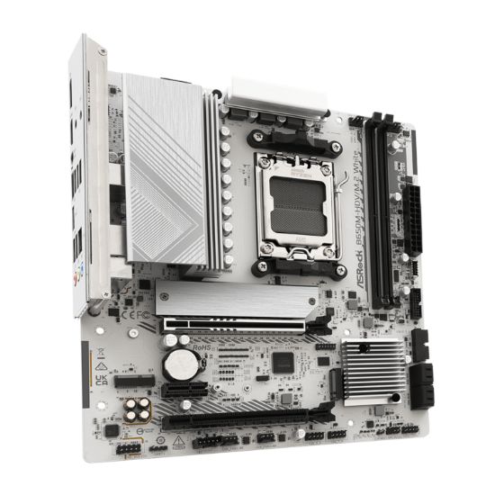 Picture of ASRock B650M-HDV/M.2 AM5 Micro-ATX Motherboard - White