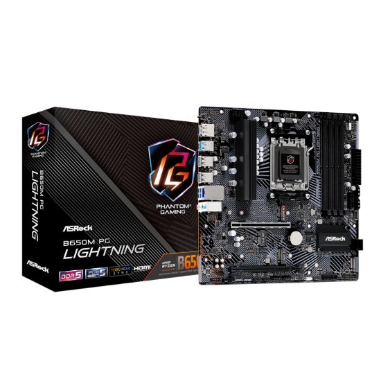 Picture of ASRock B650M PG Lightning AMD AM5 Micro ATX Motherboard