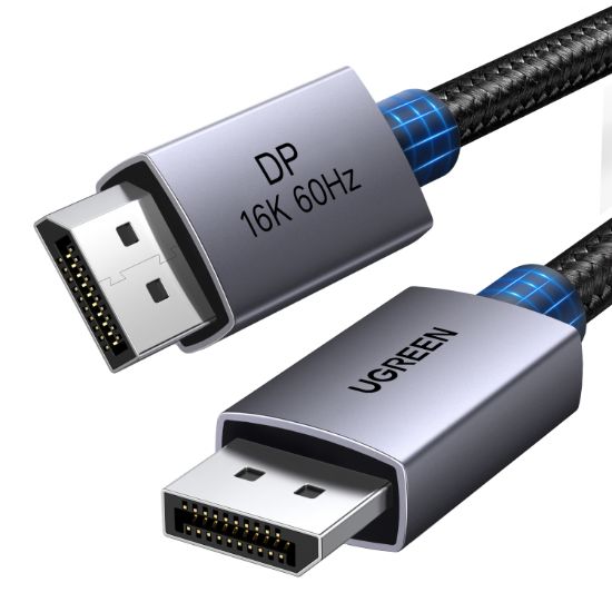 Picture of UGREEN DP131 DisplayPort 2.1 Braided Cable 1M ( 80Gbps | 16K | 60Hz ) - Black/Grey