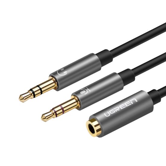 Picture of UGREEN UV140 AUX 3.5mm Audio Splitter Cable - Black/Grey