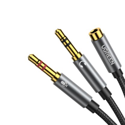 Picture of UGREEN UV140 AUX 3.5mm Audio Splitter Cable - Black/Grey