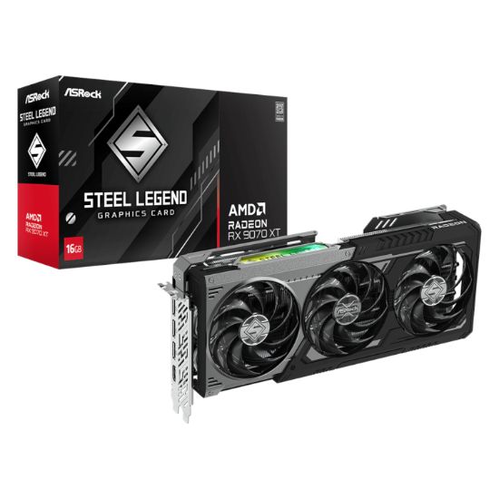 Picture of ASRock Radeon RX9070 XT Steel Legend Dark 16GB Graphics Card