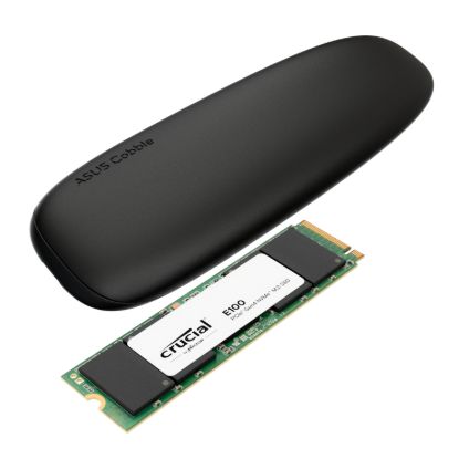 Picture of Asus Cobble M.2 SSD Type-C Enclosure and Crucial E100 1TB NVMe Bundle - Black