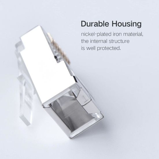 Picture of UGREEN NW111 RJ45 Cat6 Ethernet Network Head 100 Pack - Silver/Transparent