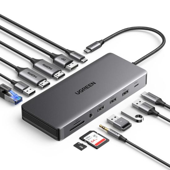 Picture of UGREEN CM681 Revodok Pro 13-in-1 USB Type-C HDMI and DisplayPort Docking Station