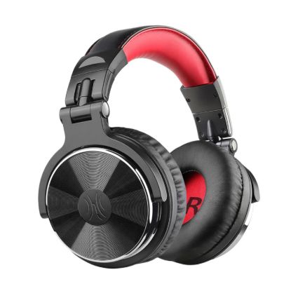 Picture of Oneodio Pro 10 Professional Wired Over Ear DJ and Studio Monitoring Headphones - Red/Black