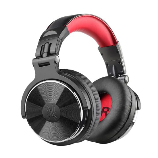 Picture of Oneodio Pro 10 Professional Wired Over Ear DJ and Studio Monitoring Headphones - Red/Black