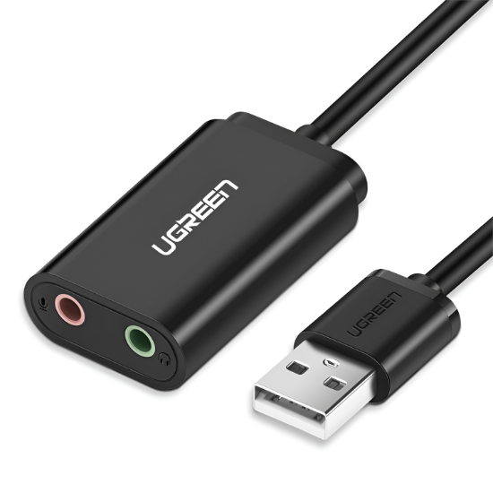 Picture of UGREEN USB to 3.5mm External Stereo Sound Adapter - Black
