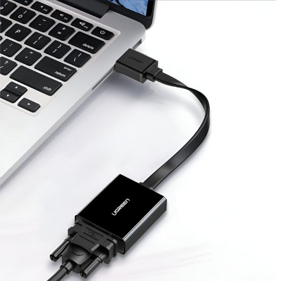 Picture of UGREEN HDMI to VGA Adapter, with 3.5mm Audio and Power Port - Black