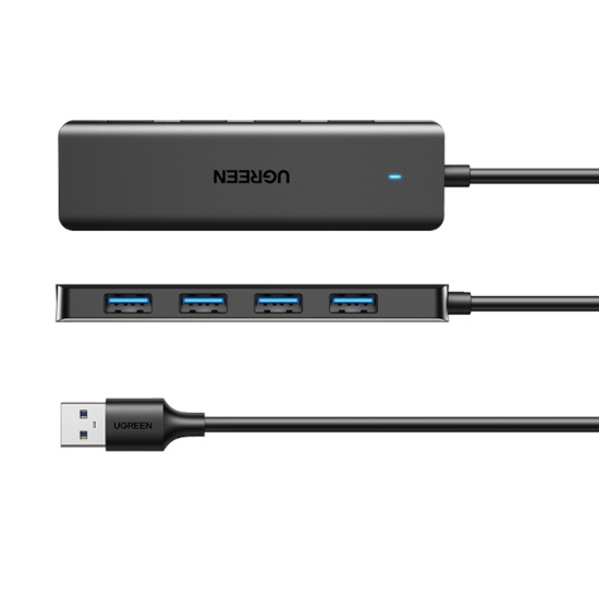 Picture of UGREEN 4-in-1 USB 3.0 Hub - High-Speed 5Gbps Data Transfer - Grey