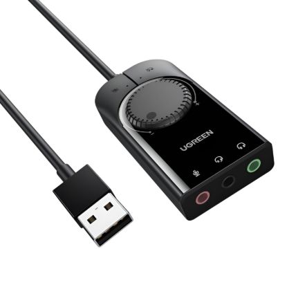 Picture of UGREEN CM129-40964 USB-A to 3.5mm External Stereo Sound Adapter - Black