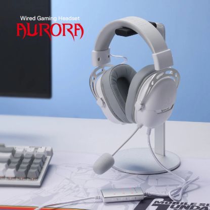 Picture of REDRAGON Over-Ear AURORA Gaming Headset - White