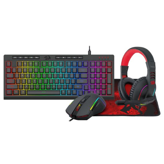 Picture of Redragon 4-in-1 Keyboard | Mouse | Mousepad | RGB Headset Gaming Combo