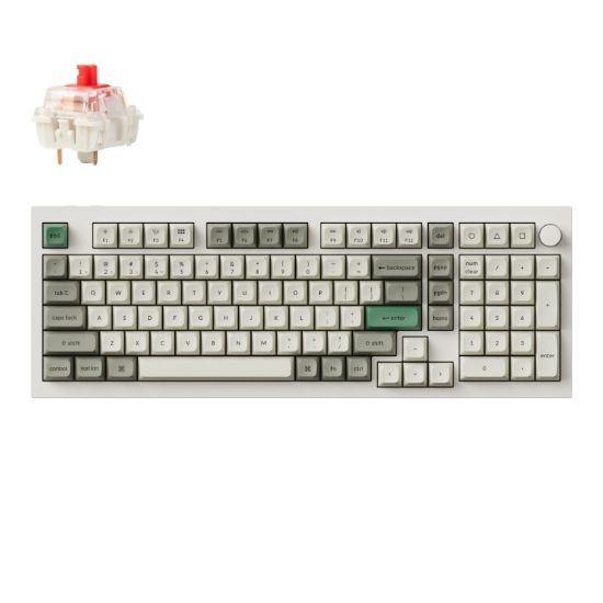 Picture of Keychron Q5M-P1 QMK/VIA Wireless Custom Keyboard - Shell White