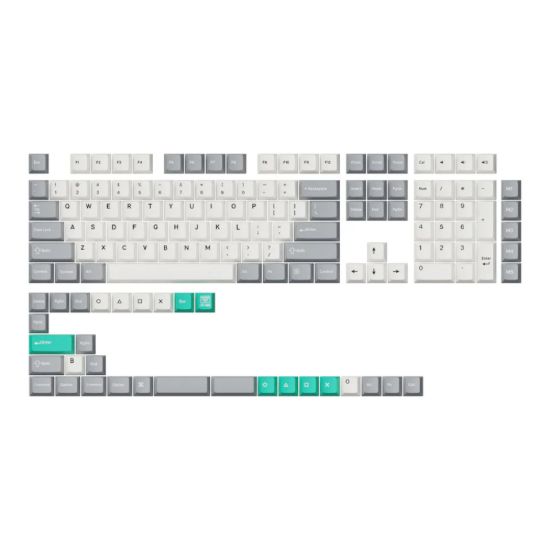 Picture of Keychron Cherry Profile Double Shot PBT Full Keycap Set - Grey/White/Mint
