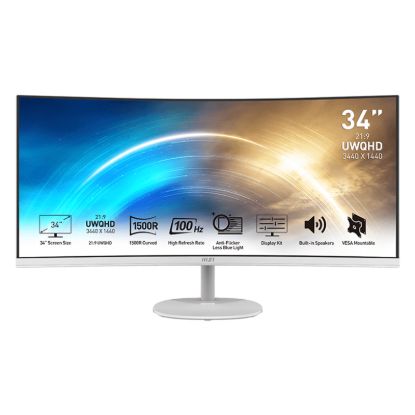 Picture of MSI PRO MP341CQ Professional Monitor 3440x1440 (UWQHD) VA 1ms 100Hz HDMI White