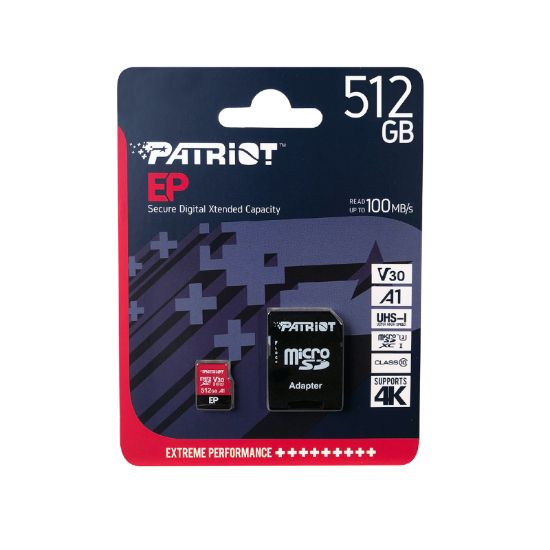 Picture of Patriot EP V30 A1 512GB Micro SDXC Card + Adapter