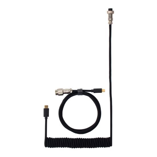 Picture of Keychron Coiled Aviator Cable - Black/Straight