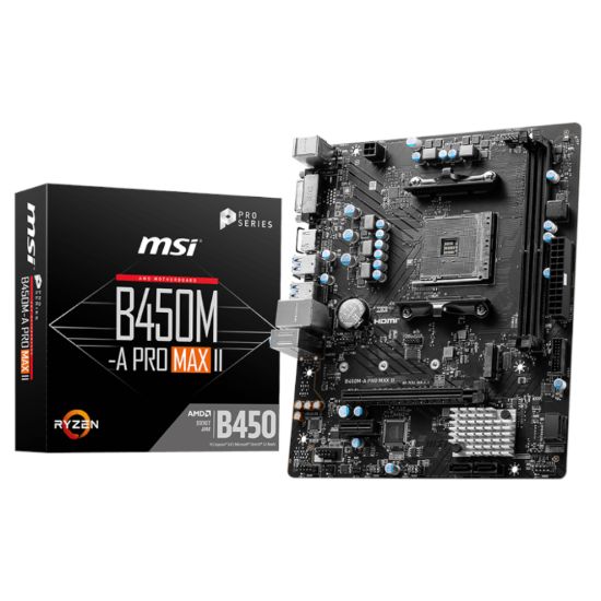 Picture of MSI B450M-APRO MAX II AMD AM4 MATX Gaming Motherboard