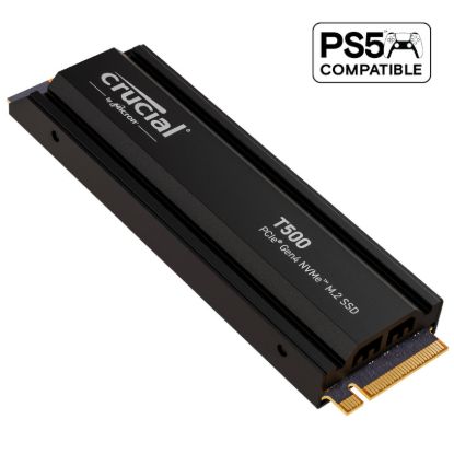Picture of Crucial T500 1TB M.2 NVMe Gen4 with Heatsink NAND SSD