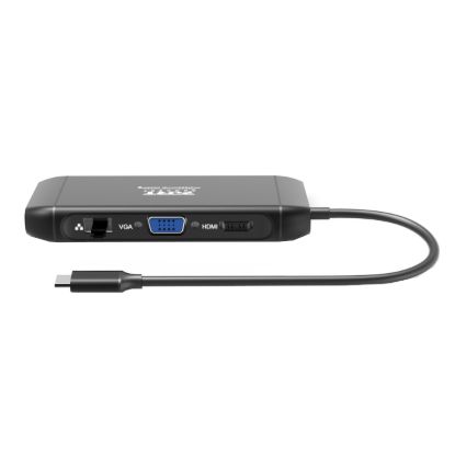 Picture of Port USB Type-C 4 x USB3.1|1 x Aux|Micro+SD Card Reader|1 x RJ45|1 x HDMI|1 x VGA|1 x Type-C PD Dock 100W - Black