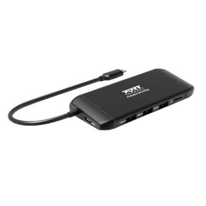Picture of Port USB Type-C 4 x USB3.1|1 x Aux|Micro+SD Card Reader|1 x RJ45|1 x HDMI|1 x VGA|1 x Type-C PD Dock 100W - Black