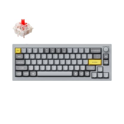Picture of Keychron Q2 65% Red G Pro Switches Aluminium RGB Wired Keyboard - Grey