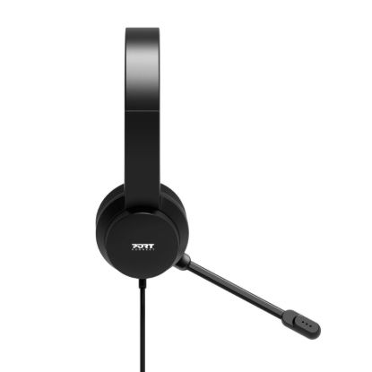 Picture of Port Connect USB Headset 1.8m Cable with Mic and Padded/Soft Cushions Black