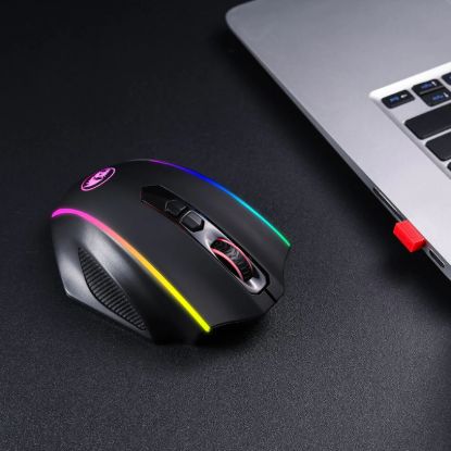Picture of REDRAGON VAMPIRE ELITE Wireless 16000DPI|8 Button|Ergonomic Design|P3335 Optical Sensor|Type-C Cable|RGB Backlit Gaming Mouse - Black