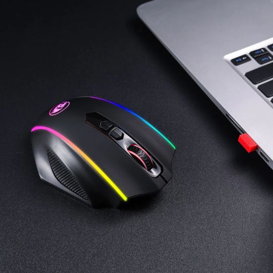 Picture of REDRAGON VAMPIRE ELITE Wireless 16000DPI|8 Button|Ergonomic Design|P3335 Optical Sensor|Type-C Cable|RGB Backlit Gaming Mouse - Black