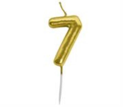 Picture of Casey 10cm Gold Numerical Birthday Candle Nr.7