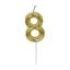 Picture of Casey 10cm Gold Numerical Birthday Candle Nr.8