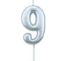 Picture of Casey 10cm Silver Numerical Birthday Candle Nr.9
