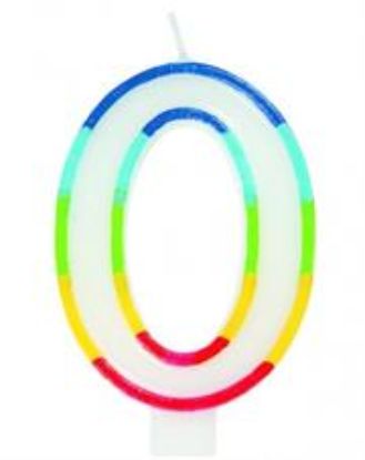 Picture of Casey 7cm Multicolor Numerical Birthday Candle Nr.0