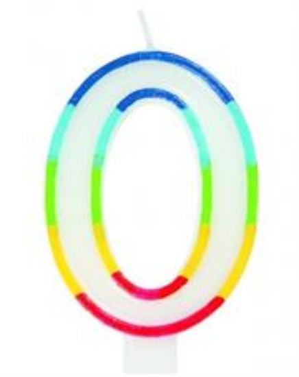 Picture of Casey 7cm Multicolor Numerical Birthday Candle Nr.0