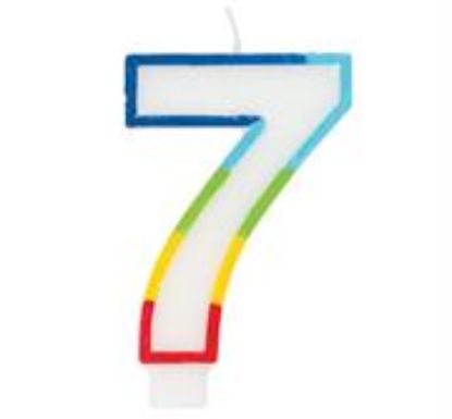 Picture of Casey 7cm Multicolor Numerical Birthday Candle Nr.7