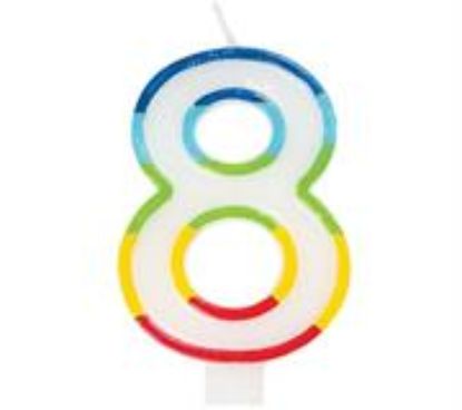 Picture of Casey 7cm Multicolor Numerical Birthday Candle Nr.8