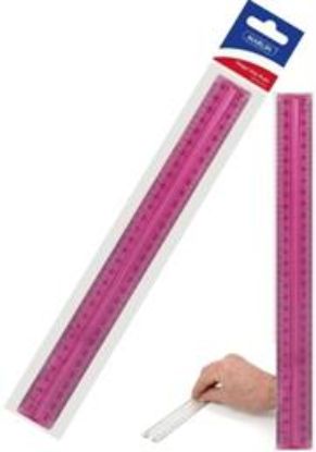 Picture of Marlin 30cm Finger Grip Clear Pink Ruler