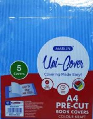 Picture of Marlin Kids A4 Precut Book Cover Blue 5 Pack