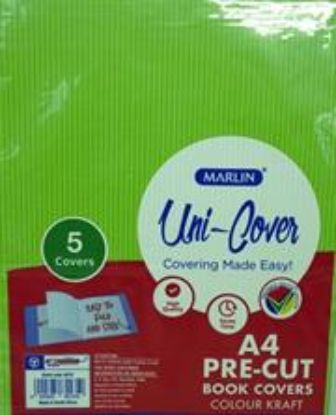 Picture of Marlin Kids A4 Precut Book Cover Green 5 Pack