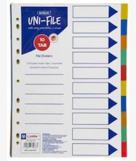 Picture of MARLIN FILE DIVIDERS JAN - DEC POLYPROP