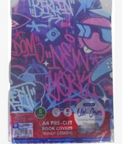 Picture of Marlin A4 Graffiti Precut Book Covers 5 Pack