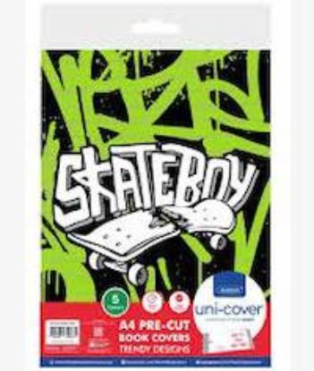 Picture of Marlin A4 PreCut Book Covers Stakeboy 5pack