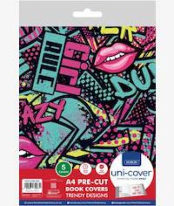 Picture of Marlin A4 Girl Rule Precut Book Covers 5 Pack