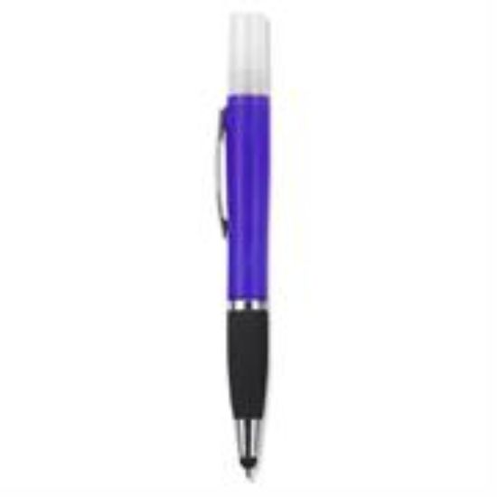 Picture of Geeko 3-in-1 Sanitizer Spray Stylus and Blue Ink Pen Purple